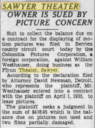 Flynn Theatre - 28 Mar 1939 Theater Is Sued
